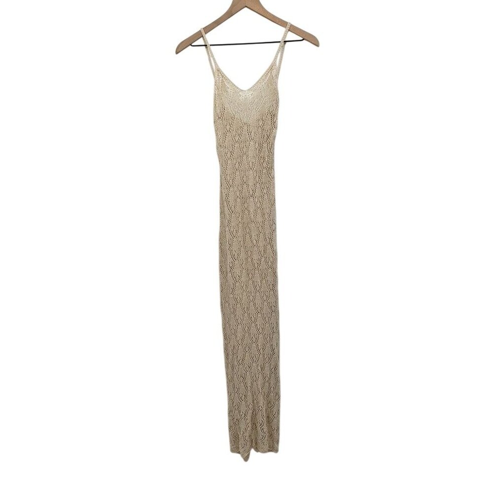 Ardon Maxi Dress Cream Crochet Tiger Mist Size M - Picture 2 of 8